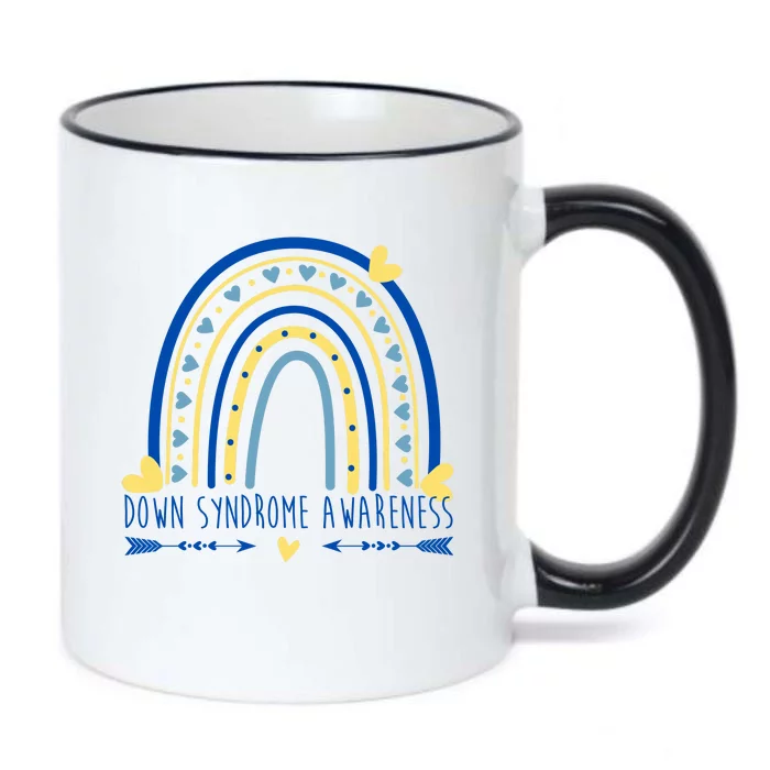 Down Syndrome Awareness Rainbow Heart Black Color Changing Mug