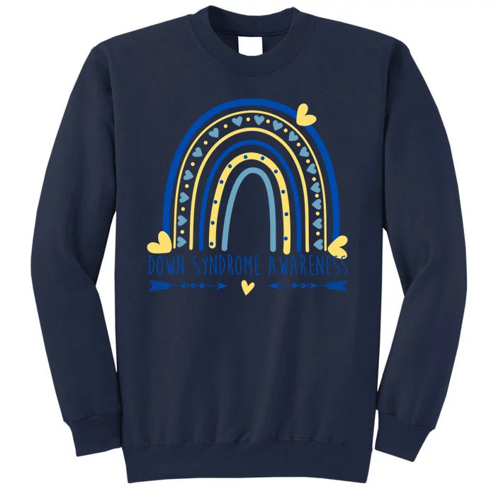 Down Syndrome Awareness Rainbow Heart Tall Sweatshirt