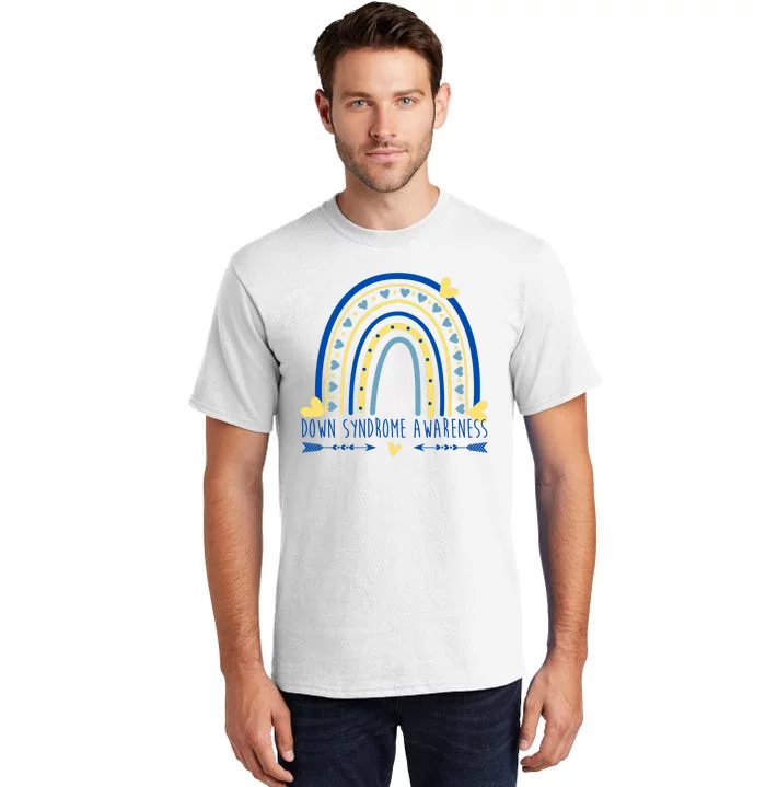 Down Syndrome Awareness Rainbow Heart Tall T-Shirt