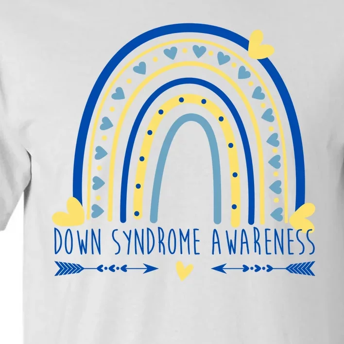 Down Syndrome Awareness Rainbow Heart Tall T-Shirt