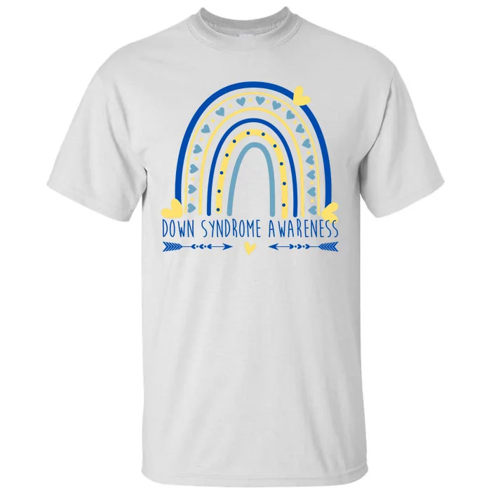 Down Syndrome Awareness Rainbow Heart Tall T-Shirt