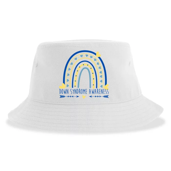 Down Syndrome Awareness Rainbow Heart Sustainable Bucket Hat