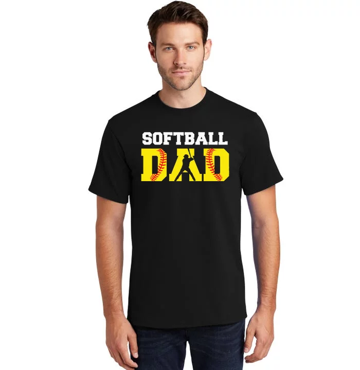 Dad Softball Apparel Yellow Softball Dad Tall T-Shirt