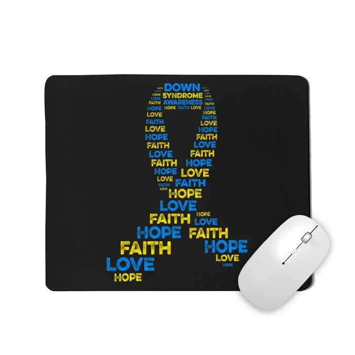 Down Syndrome Awareness Hope Faith Love Teal Ribbon Mom Mousepad