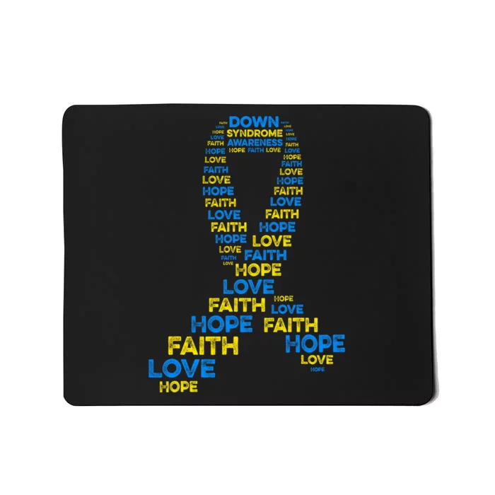 Down Syndrome Awareness Hope Faith Love Teal Ribbon Mom Mousepad