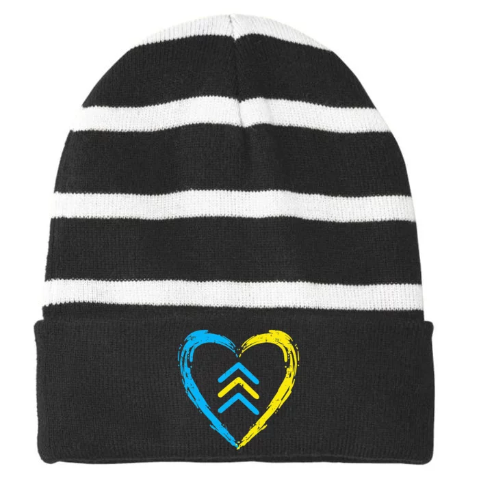 Down Syndrome Awareness Arrows Trisomy 21 T21 Striped Beanie with Solid Band