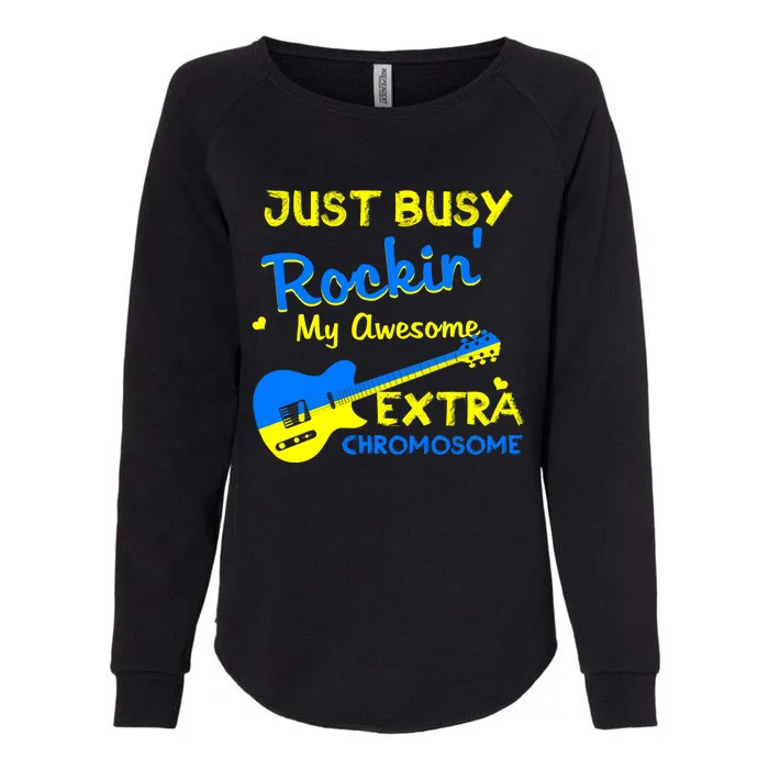 Down Syndrome Awareness Rockin Extra Chromosome 3 21 Gift Womens California Wash Sweatshirt