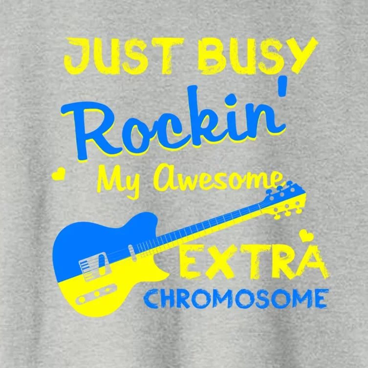 Down Syndrome Awareness Rockin Extra Chromosome 3 21 Gift Women's Crop Top Tee