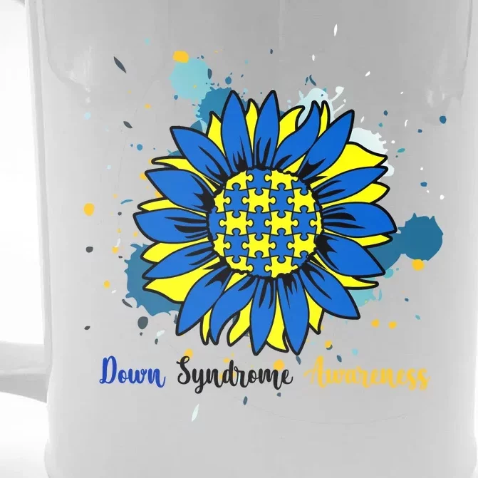 Down Syndrome Awareness Sunflower Front & Back Beer Stein