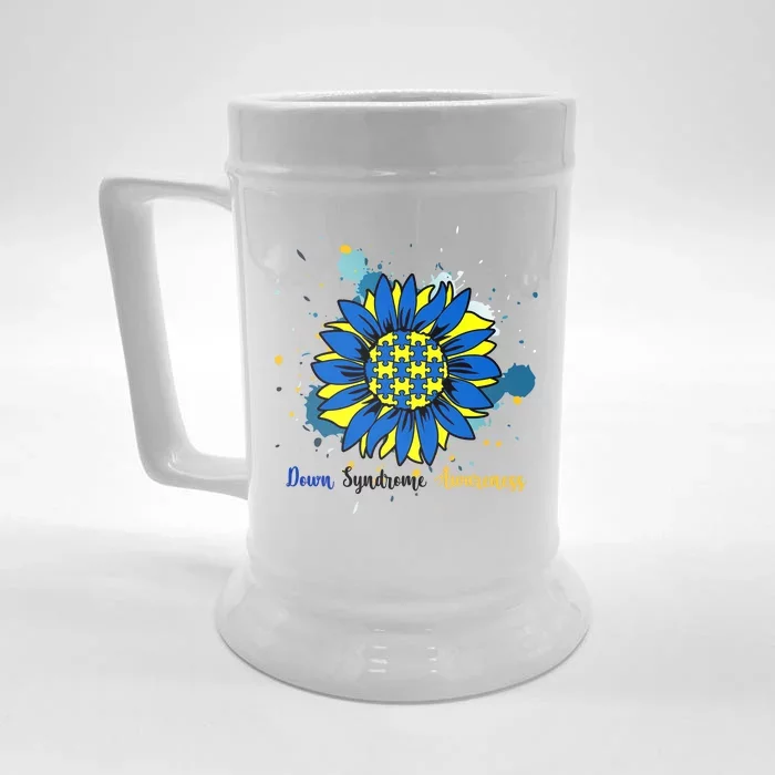 Down Syndrome Awareness Sunflower Front & Back Beer Stein