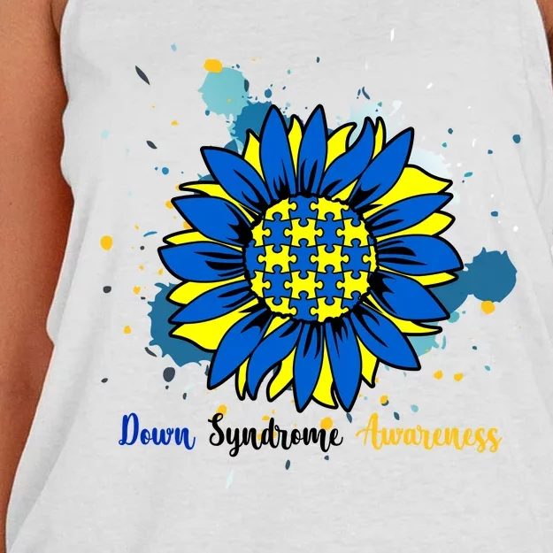 Down Syndrome Awareness Sunflower Women's Knotted Racerback Tank