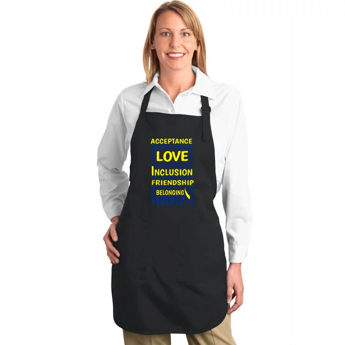 Down Syndrome Awareness T21 Day Gift Full-Length Apron With Pocket