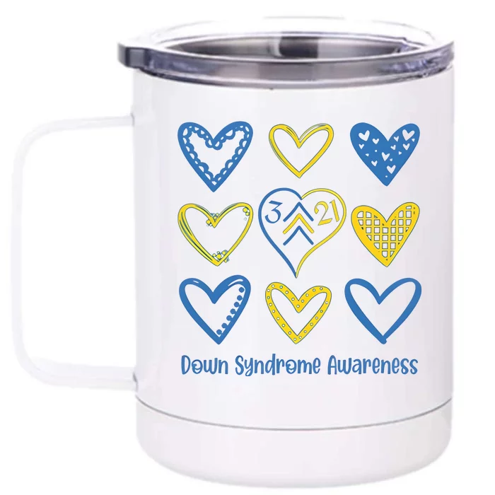 Down Syndrome Awareness Heart Lover Supporter Front & Back 12oz Stainless Steel Tumbler Cup