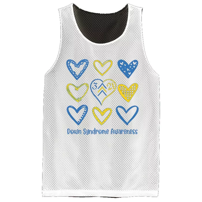 Down Syndrome Awareness Heart Lover Supporter Mesh Reversible Basketball Jersey Tank