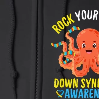 Down Syndrome Awareness Octopus Rock Your Sock Full Zip Hoodie