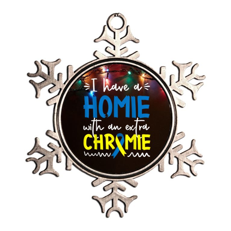 Down Syndrome Awareness For Friend Homie Down Syndrome Metallic Star Ornament