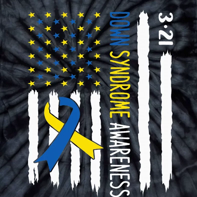 Down Syndrome Awareness Us Flag Trisomy 21 Tie-Dye T-Shirt