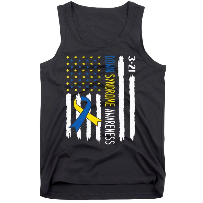 Down Syndrome Awareness Us Flag Trisomy 21 Tank Top