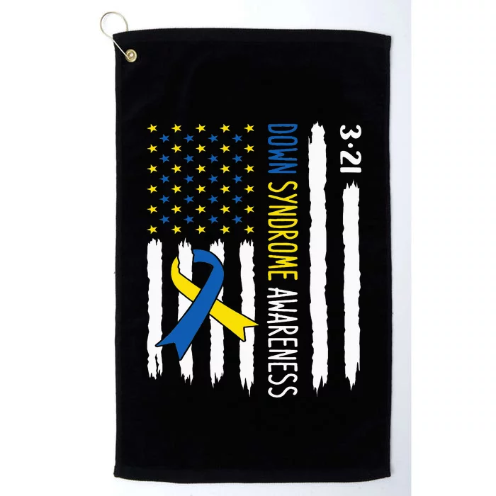 Down Syndrome Awareness Us Flag Trisomy 21 Platinum Collection Golf Towel