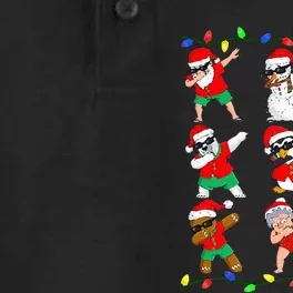 Dabbing Santa And Friends Christmas In July Xmas Dry Zone Grid Performance Polo