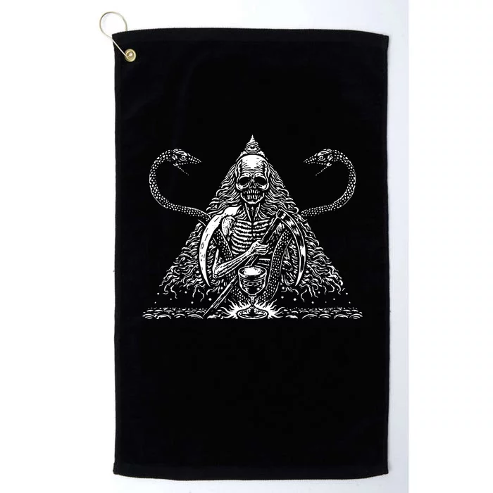 Death Skull And Snakes Platinum Collection Golf Towel