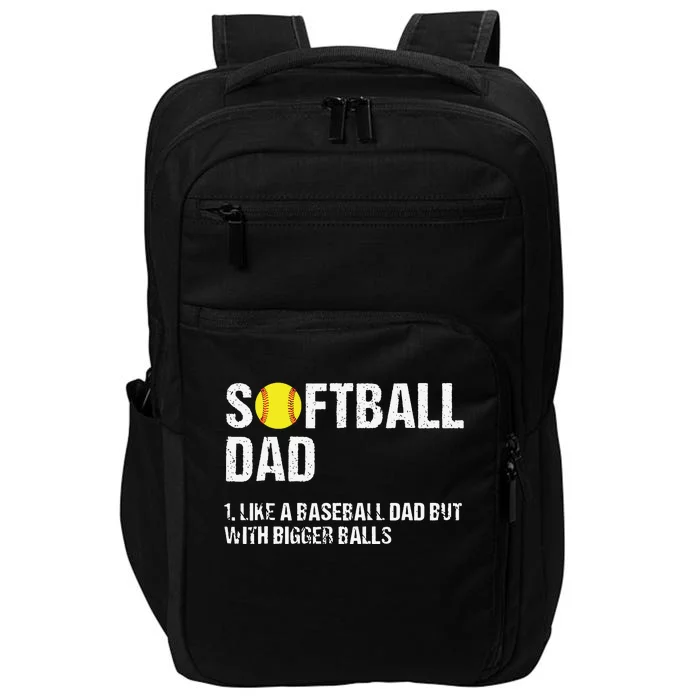 Dad Softball Apparel Yellow Softball Dad Impact Tech Backpack