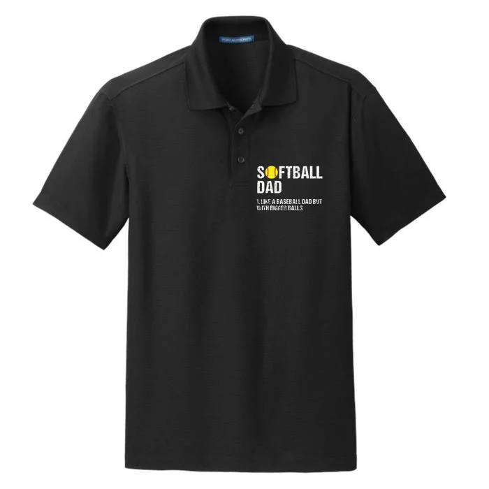 Dad Softball Apparel Yellow Softball Dad Dry Zone Grid Performance Polo