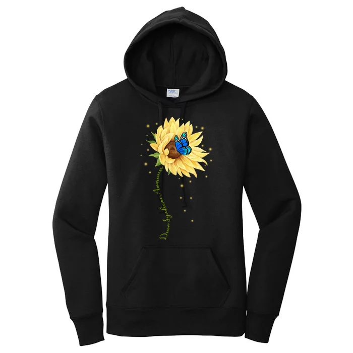 Down Syndrome Awareness Sunflower Butterfly Women's Pullover Hoodie