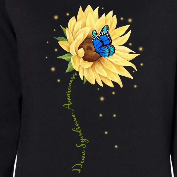 Down Syndrome Awareness Sunflower Butterfly Womens California Wash Sweatshirt