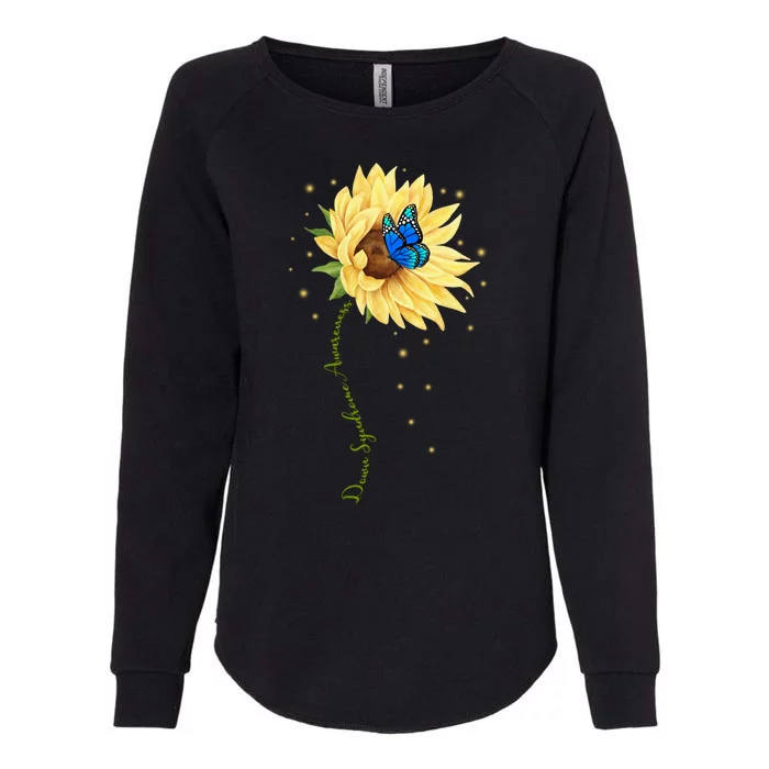 Down Syndrome Awareness Sunflower Butterfly Womens California Wash Sweatshirt