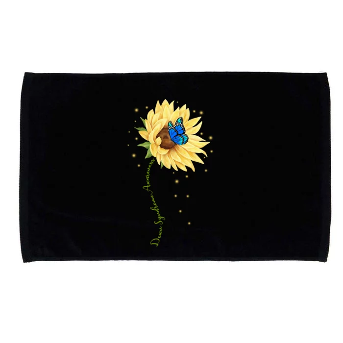 Down Syndrome Awareness Sunflower Butterfly Microfiber Hand Towel