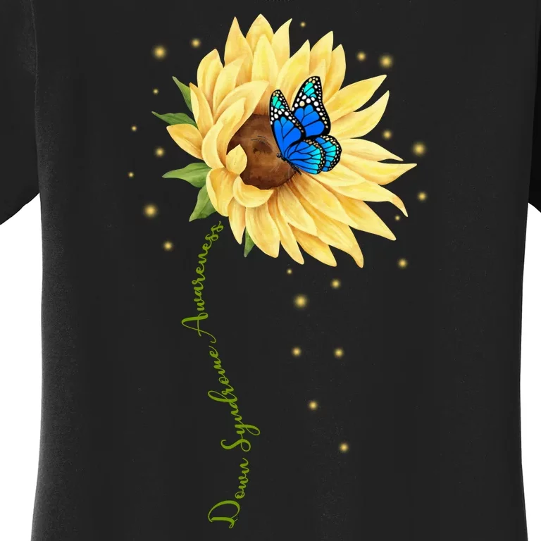 Down Syndrome Awareness Sunflower Butterfly Women's T-Shirt