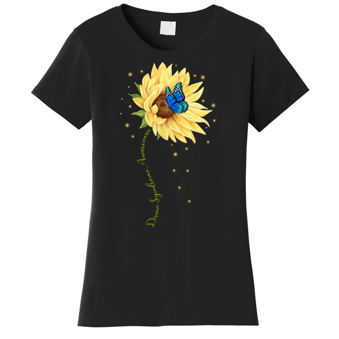 Down Syndrome Awareness Sunflower Butterfly Women's T-Shirt