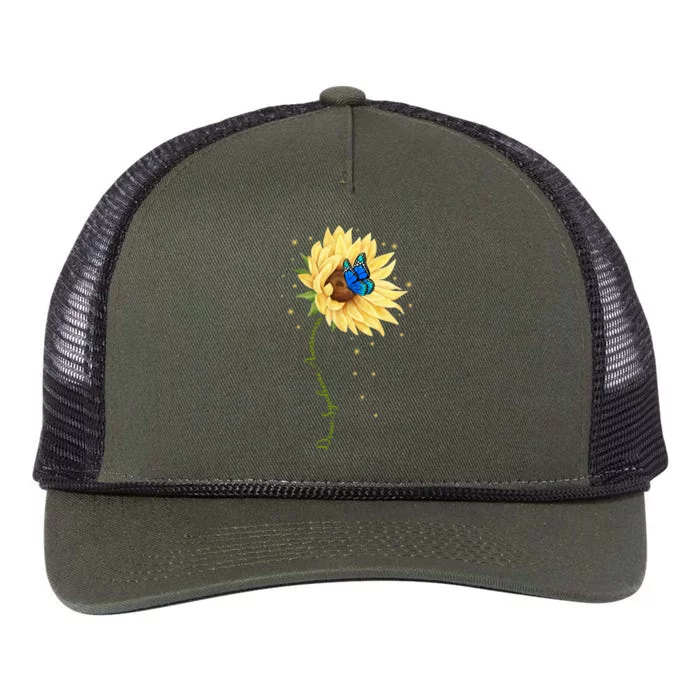 Down Syndrome Awareness Sunflower Butterfly Retro Rope Trucker Hat Cap