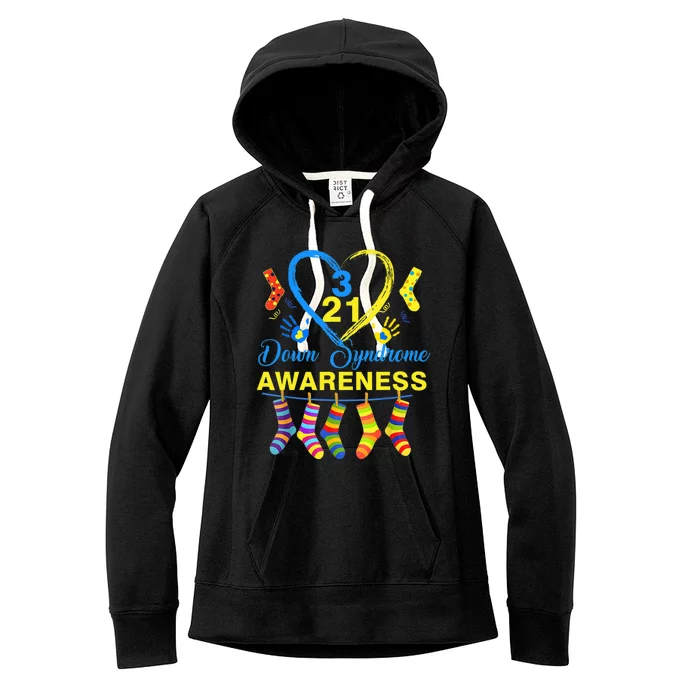 Down Syndrome Awareness Colorful Socks Women's Fleece Hoodie