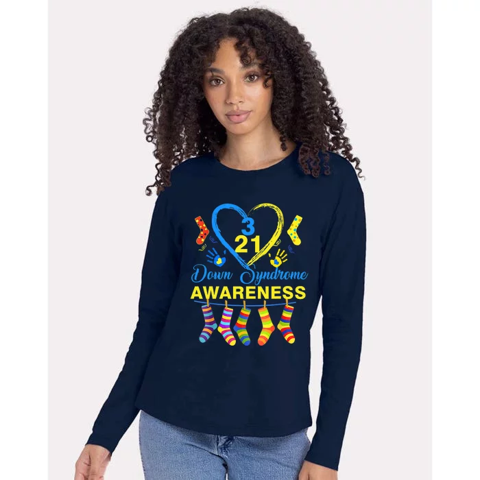 Down Syndrome Awareness Colorful Socks Womens Cotton Relaxed Long Sleeve T-Shirt