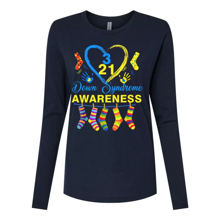 Down Syndrome Awareness Colorful Socks Womens Cotton Relaxed Long Sleeve T-Shirt