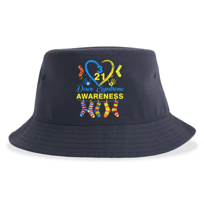 Down Syndrome Awareness Colorful Socks Sustainable Bucket Hat