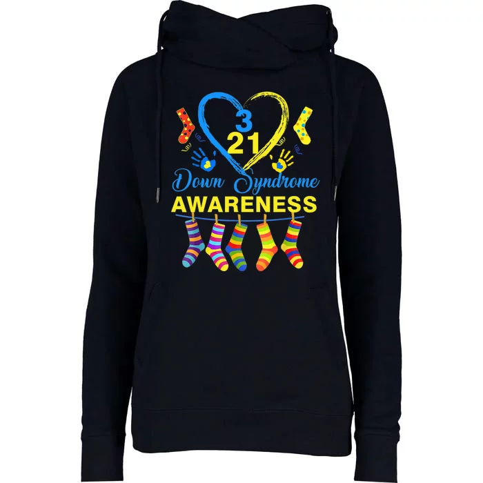 Down Syndrome Awareness Colorful Socks Womens Funnel Neck Pullover Hood