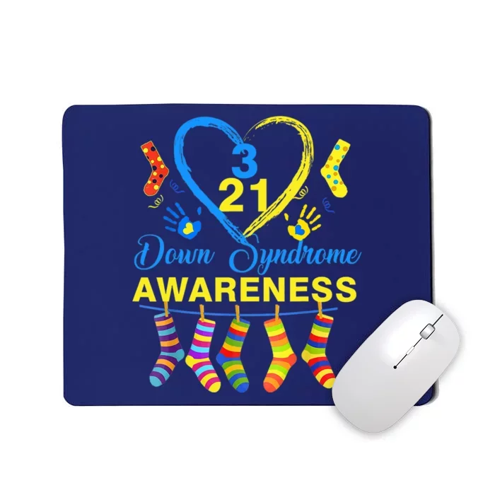 Down Syndrome Awareness Colorful Socks Mousepad