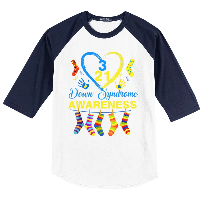 Down Syndrome Awareness Colorful Socks Baseball Sleeve Shirt