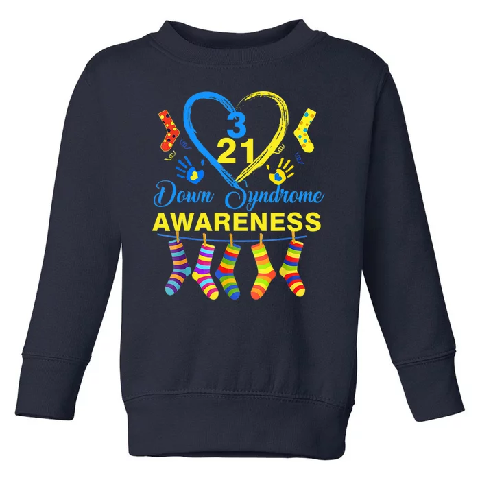 Down Syndrome Awareness Colorful Socks Toddler Sweatshirt