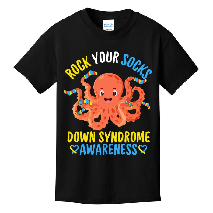 Down Syndrome Awareness Octopus Rock Your Sock Kids T-Shirt