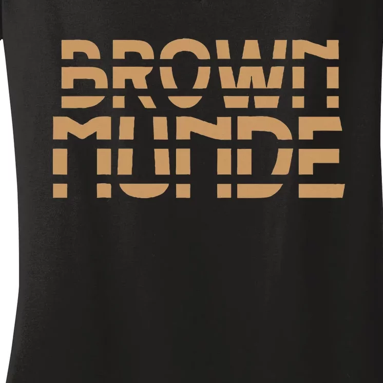 Desi South Asian Brown Munde Indian Women's V-Neck T-Shirt