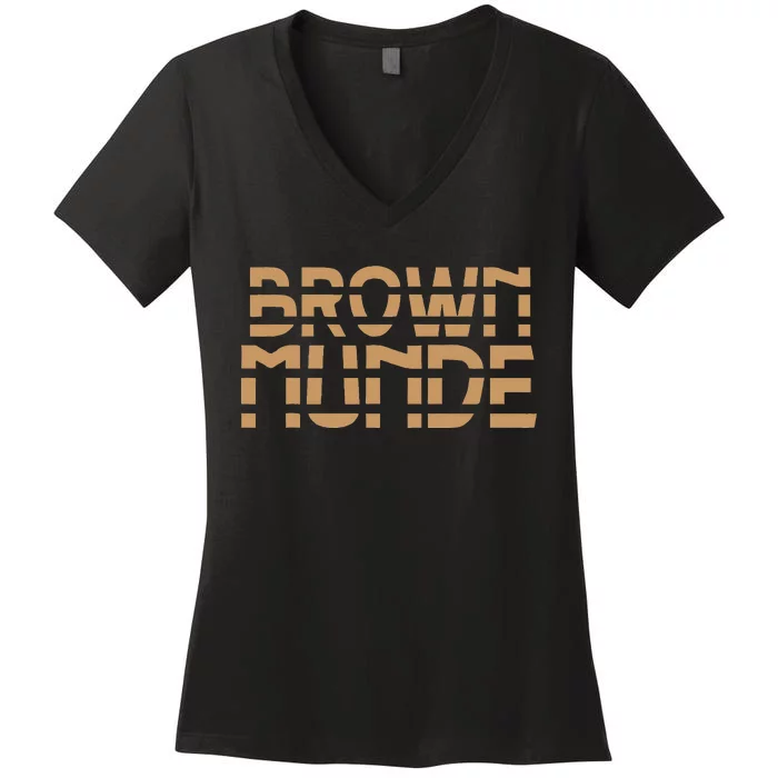 Desi South Asian Brown Munde Indian Women's V-Neck T-Shirt