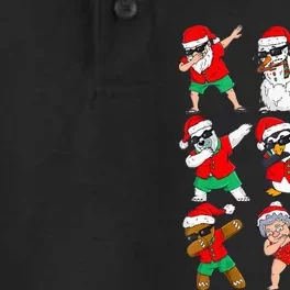 Dabbing Santa And Friends Christmas In July Xmas Dry Zone Grid Performance Polo