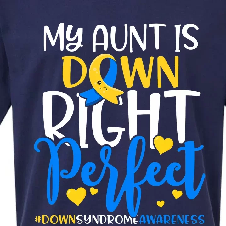 Down Syndrome Awareness My Aunt Is Down Right Perfect Sueded Cloud Jersey T-Shirt