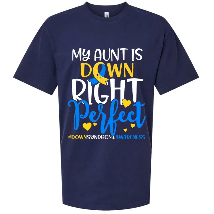 Down Syndrome Awareness My Aunt Is Down Right Perfect Sueded Cloud Jersey T-Shirt