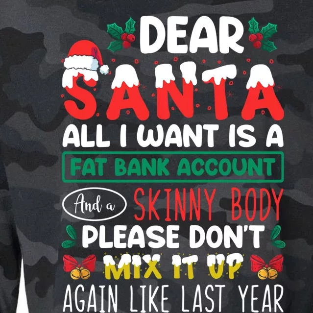 Dear Santa All I Want Is A Fat Bank Account And A Skinny Cute Gift Cropped Pullover Crew