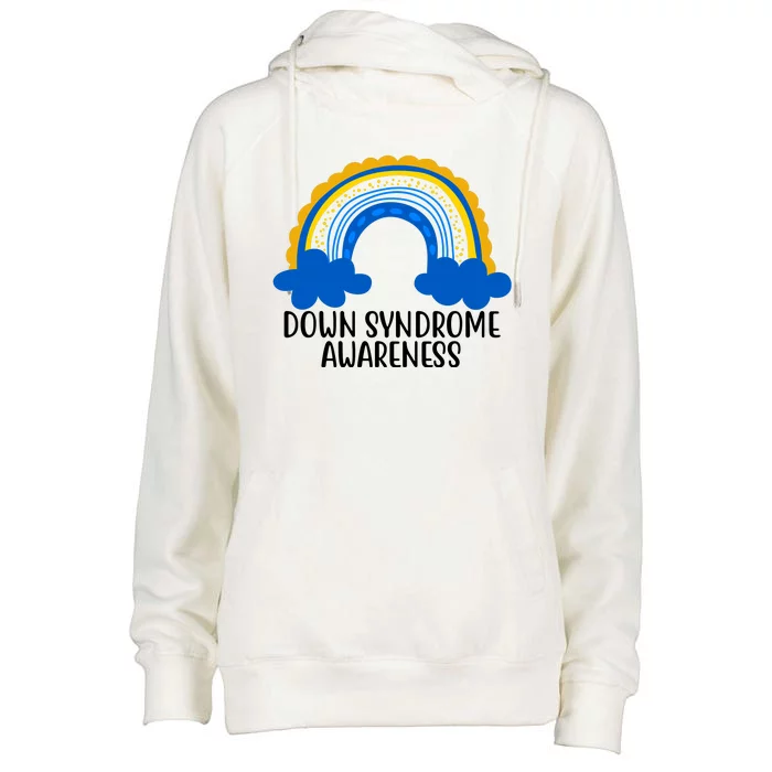 Down Syndrome Awareness Rainbow Womens Funnel Neck Pullover Hood